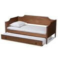 thumbnail image 2 of Bowery Hill Walnut Finished Wood Twin Size Daybed with Roll-Out Trundle, 2 of 9