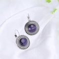 thumbnail image 3 of Women Ear Stud Bohemia Exaggeration Cat Eye France Buckle Earrings Vintage Jewelry (Purple), 3 of 3