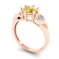 thumbnail image 2 of Clara Pucci 14K Rose Gold 1.72ct YellowMoissanite Three-Stone Ring, 2 of 8