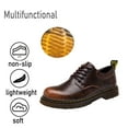 thumbnail image 4 of Mens Leather Oxfords Lightweight Lace-up Loafers Casual Business Work Shoes Fashion Formal Shoes Brown 10 US, 4 of 7