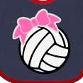 thumbnail image 4 of Inktastic Volleyball with Pink Bow Boys or Girls Baby Bib, 4 of 4