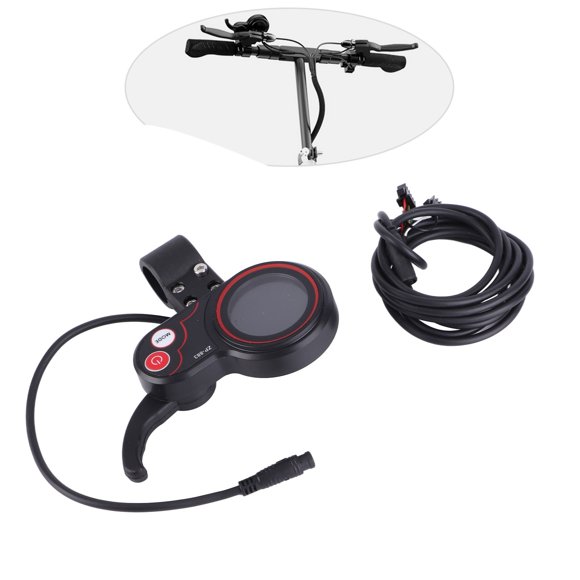 Accélérateur à Pouce 24V-60V, Connecteur 6 Broches Accélérateur Universel, Compteur de Vitesse Manuel 2 en 1 avec 3 Niveaux de Rétroéclairage pour Vélos Électriques et Trottinettes Électriques