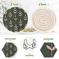 thumbnail image 4 of Yayeee 6 PCS Drink Coasters with Holder Set Woven Absorbent Round Tabletop Hot Pad, Green Plants, 4 of 7