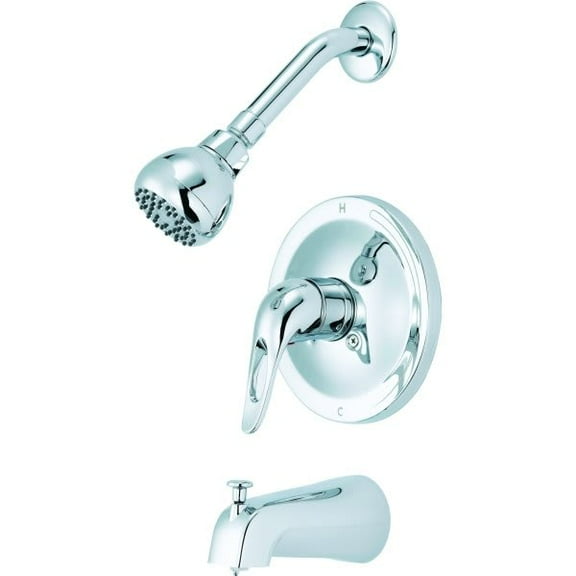 Bradshire Euroloop Tub And Shower Trim Kit, Polished Chrome Finish, 2.5 gpm, 80 PSI, 1 Handle