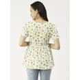 thumbnail image 2 of Moomaya Printed V-Neck Flared Long Top, Womens Casual Summer Tunic For Jeans, 2 of 8