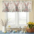 thumbnail image 6 of Valances for Windows Vintage Easter Rabbits Rod Pocket Short Curtain for Bathroom Living Room Bedroom Eucalyptus Trees Pink Flowers 1 Panel 42x12in, 6 of 9