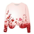 thumbnail image 4 of Jsaierl Chandails en Molleton pour Femmes Saint-Valentin Mignons Imprimé Cœur Chandails en Molleton Tendance Chandail Col Rond Décontracté Manches Longues pour Femmes, 4 of 4