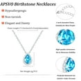 thumbnail image 6 of APSVO S925 Sterling Silver Plated Teardrop Necklaces for Women Girls CZ April Birthstone Pendant with Crystal Birthday Easter Basket Stuffers Jewelry Gifts Teen Her Adults Lady Girlfriend Kids, 6 of 9