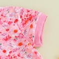 thumbnail image 6 of Bagilaanoe 2pcs Little Girl Shorts Set Toddler Short Sleeve Floral Print T Shirt Tops + Shorts 3T 4T 5T 6T 7T Kids Casual Summer Clothes, 6 of 8