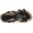 thumbnail image 4 of Sandalias de verano para mujer, chanclas informales cómodas, zapatos de playa, sandalias planas elásticas con correa en T para el tobillo para mujer Adepaton WMZL-899-29, 4 of 7