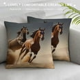 thumbnail image 3 of Chilfamy Horses Sand Desert Pillow Covers for Couch Sofa Indoor Outdoor Pillow Case Throw Pillow Cover 1PC All Year Round Use 20x20in, 3 of 5