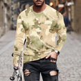 thumbnail image 2 of SSAAVKUY Deals Men's Camouflage Print T-Shirts Crewneck Fashion Tees Casual Loose Fit Sports Tops Long Sleeved Statement Shirts Khaki 6, 2 of 5