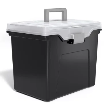 Staples File Box File Portable Tote Letter Size Black (140163/110997)
