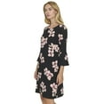 thumbnail image 3 of Women's Harper Rose Long Bell Sleeve Shift Dress Color: Black Scatter Floral Size: 6, 3 of 4
