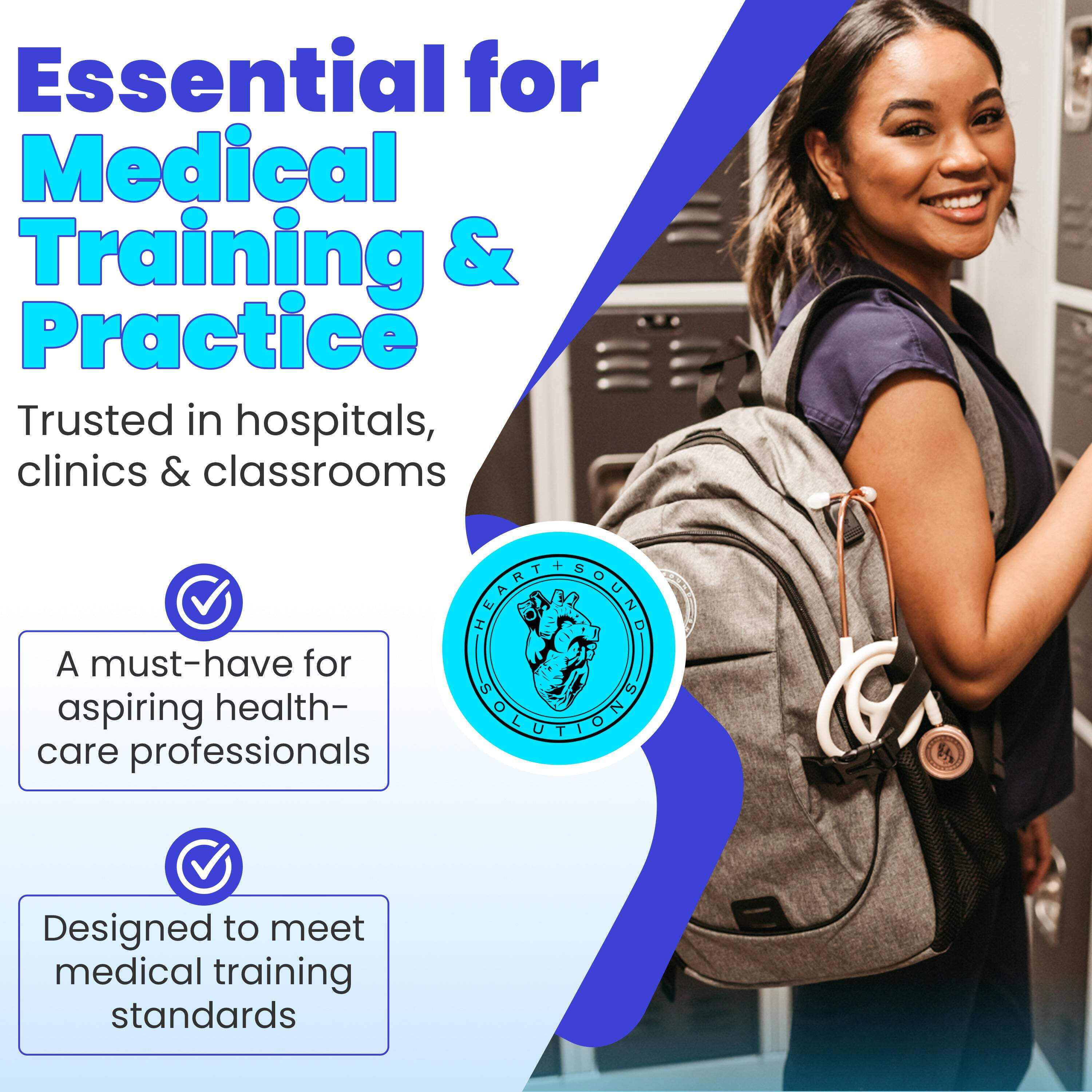 Heart Sound Solutions Signature Series Stethoscope for Healthcare Professionals and Students