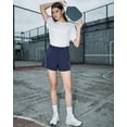 thumbnail image 6 of FITOP Women's High Waisted Running Shorts Quick Dry Athletic Casual Shorts with Zipper Pockets,Blue,Size L, 6 of 6
