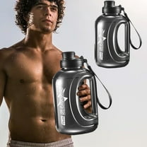 JLFNYA Water Bottle,with Straw&Lanyard Leak-Proof BPA Free Reusable Gym Sports Outdoor Large Capacity,Water bottle for hiking,Black