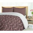 thumbnail image 5 of Ambesonne Damask Duvet Cover Set, Flower Vintage Ornament Art, 2-Calking, Pale Rose Charcoal Grey, 5 of 7