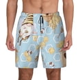 thumbnail image 3 of Uemuo Cute Gnome Bee Collects Honey Pattern Mens Swim Trunks Quick Dry Board Shorts with Mesh Lining, Stretch Beach Shorts Quick Dry No-Chafing Board Shorts-X-Large, 3 of 9
