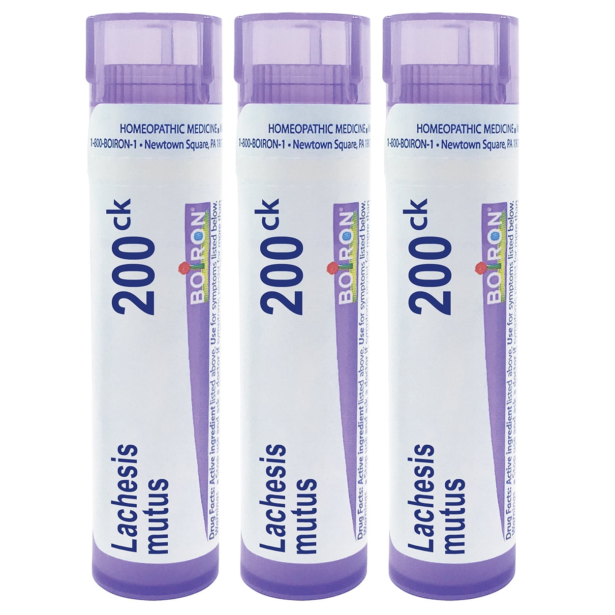 Boiron Lachesis Mutus 200CK, Homeopathic Medicine for Colds With Yellow