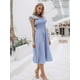 thumbnail image 5 of Vestido de verano Miessial 2025 casual de lino a rayas azul para mujer, 5 of 6