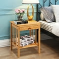 thumbnail image 2 of Costway Bamboo Nightstand End Table Drawer Storage Shelf Side Table Multipurpose, 2 of 10