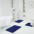 thumbnail image 5 of CCWADH Bathroom Rugs Sets 3 Piece, U-Shaped Contour Toilet Mat, Non-Slip Shaggy Bath Mats Sets, Machine Washable, Blue, 5 of 5