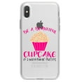 thumbnail image 1 of DistinctInk Clear Shockproof Hybrid Case for iPhone X / XS (5.8" Screen) - TPU Bumper Acrylic Back Tempered Glass Screen Protector - Be a Beautiful Cupcake in a World of Muffins, 1 of 5