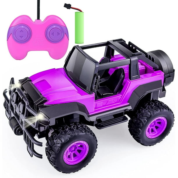 Voiture télécommandée pour filles - Jouet de voiture Rc pour filles garçons  enfants tout-petits, échelle 1:20 Bigfoot RC Trucks véhicules pour enfants  jouet d'anniversaire, violet 