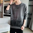 thumbnail image 2 of Sudadera para hombre, sin capucha, ropa masculina, jersey gráfico bordado, camiseta azul de una pieza, cálida, nueva, en overfit simple S, 2 of 5