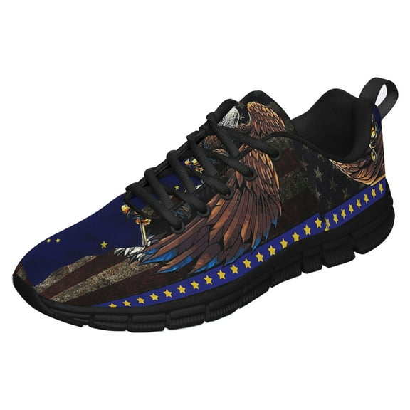 Alaska State Eagle Running Shoes Sneakers Mesh Black Size 3.5
