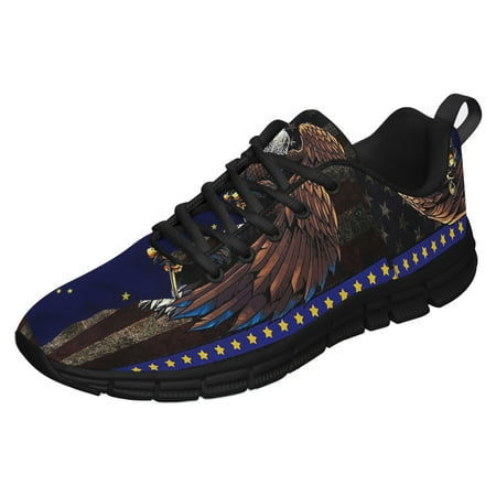 

Alaska State Eagle Running Shoes Sneakers Mesh Black Size 4