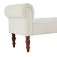 thumbnail image 4 of Christopher Knight Home 59" Upholstered Ottoman Bench, Rolled Arms, End of Bed Bench with Wooden Legs, White, 4 of 8