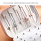 thumbnail image 3 of Billuyoard Caja de almacenamiento de joyas para mujer, portátil, de Color sólido, ajustable, de doble capa, pendiente, tobillera, collar, Almacenamiento y organización del hogar Azul blanco, 3 of 6