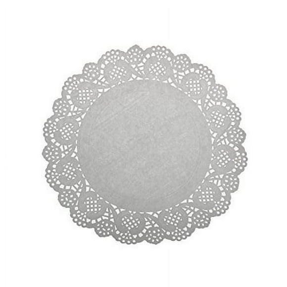 LJY 120 Pcs Napperons Ronds en Dentelle Blanche pour Emballage de Gâteaux Décoration de Table de Mariage (95 Pouces)