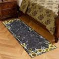 thumbnail image 4 of FairOnly 2'x6'Sunflower & Insects Runner Rug for Kitchen Hallway Stain Resistant Machine Washable Non Slip Mat for Entryway Laundry Bathroom,Black, 4 of 7