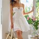 thumbnail image 3 of Vestido Vestido ajustado de mujer sin mangas Sexy estilo bohemio cuello oblicuo ahuecado traje diario Kuymtek Blanco T S para Mujer, 3 of 6