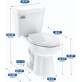 thumbnail image 2 of Two Piece Toilet, Elongated ADA 17 in Height, Side Press Flush Split Toilet with Under-Locking Lid, for Bathrooms Comfort, Powerful Flushing, White, 2 of 6