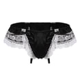 thumbnail image 2 of Men's Lace Triangle Briefs T-Back Bowknot Design Underwear for Comfortable and Breathable Daily Wear, 2 of 4