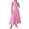 thumbnail image 4 of Women 2 Piece Lounge Sets Matching Vacation Outfits Top and Skirt Sets Pink S, 4 of 9