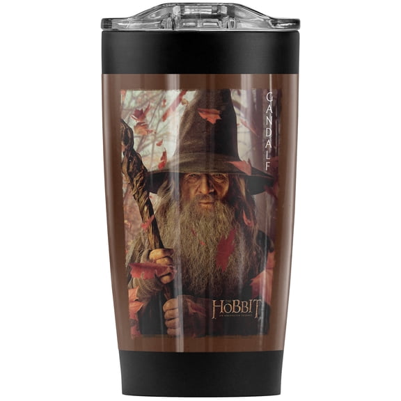 The Hobbit/Gadalf Poster Stainless Steel Tumbler 20 oz Coffee Travel Mug/Cup, Vacuum Insulated & Double Wall with Leakproof Sliding Lid | Great for Hot Drinks and Cold Beverages