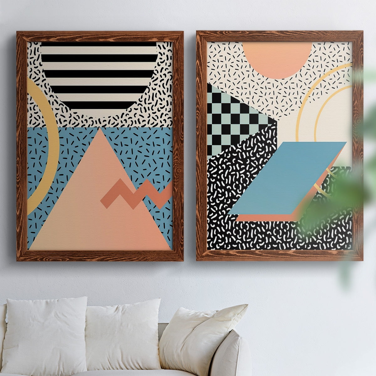 Modern Memphis I - Premium Framed Canvas 2 Piece Set - Ready to Hang