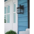 thumbnail image 5 of Kenroy Home Greene 12'' Outdoor 1-Light Wall Sconce Light Fixture with Clear Glass Rectangle Shade for Front Door, Patio, or Porch, Black, 5 of 8