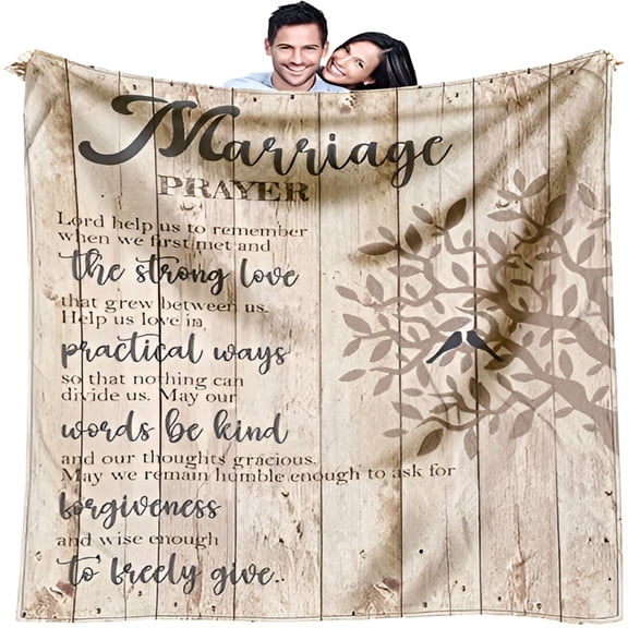 AUQ Wedding Gifts for Couples,Bridal Shower Gift for Bride to Be,Best Bride Gifts for Wedding Day,Unique Newlywed Gifts for Couples,Marriage Prayer Throw Blanket