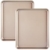 12.7" x 10.6" Nonstick Cookie Sheet, 2-Piece Baking Pan Set, Gold