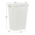 thumbnail image 3 of Mind Reader 60L Slim Laundry Hamper, Clothes Basket, Lid, Linen Design, Plastic, White, 3 of 7