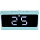 thumbnail image 5 of Reloj despertador digital LED, silencioso, inteligente, con temperatura, fecha, luminoso, pantalla grande, espejo de maquillaje de escritorio (azul), 5 of 14