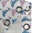 thumbnail image 4 of Ambesonne Whale Grommet Curtain, Swimming Happy Fish Sea, 50" x 120", Blue Lilac and White, 4 of 6