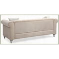 thumbnail image 2 of Raisa Classic Faux Jeweled Tufted Micro Suede Velvet Sofa - Beige Luxury Living Room Piece with Nailhead Trim, 2 of 6
