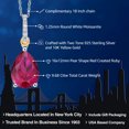 thumbnail image 2 of Gem Stone King 9.68 Cttw Pear Shape Red Created Ruby and White Moissanite Pendant Necklace for Women | 925 Sterling Silver and 10K Yellow Gold | With 18 inch Chain, 2 of 5